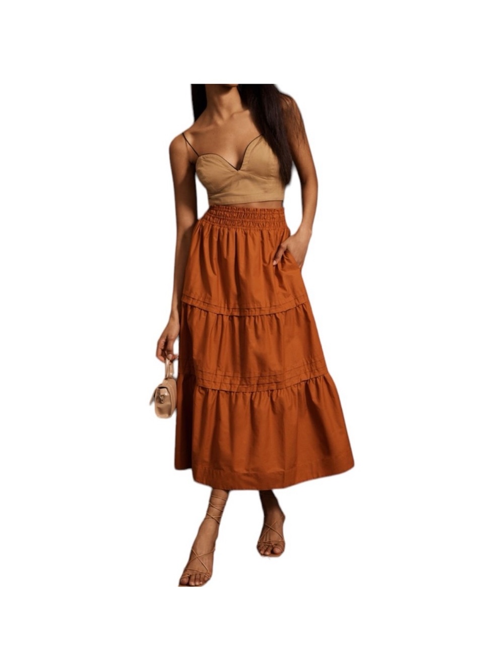 Maeve by Anthropologie Somerset Skirt Cedar, M